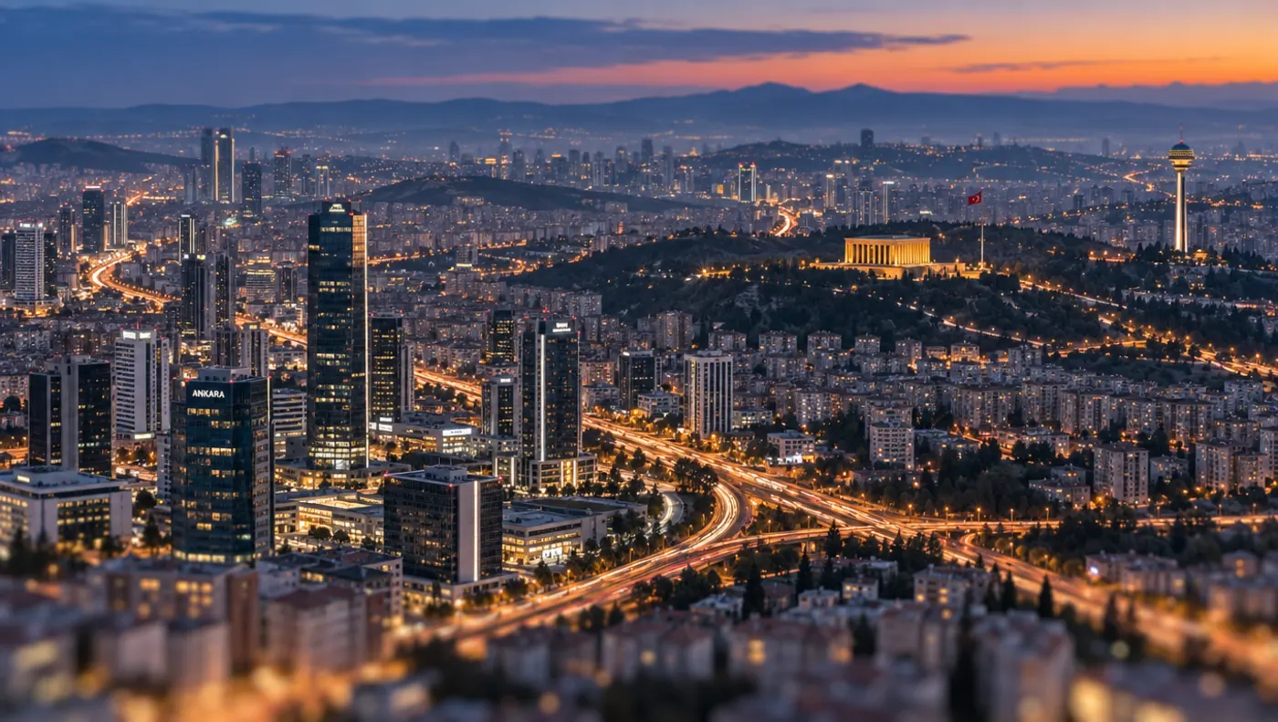 Akşam saatlerinde yukarıdan Ankara